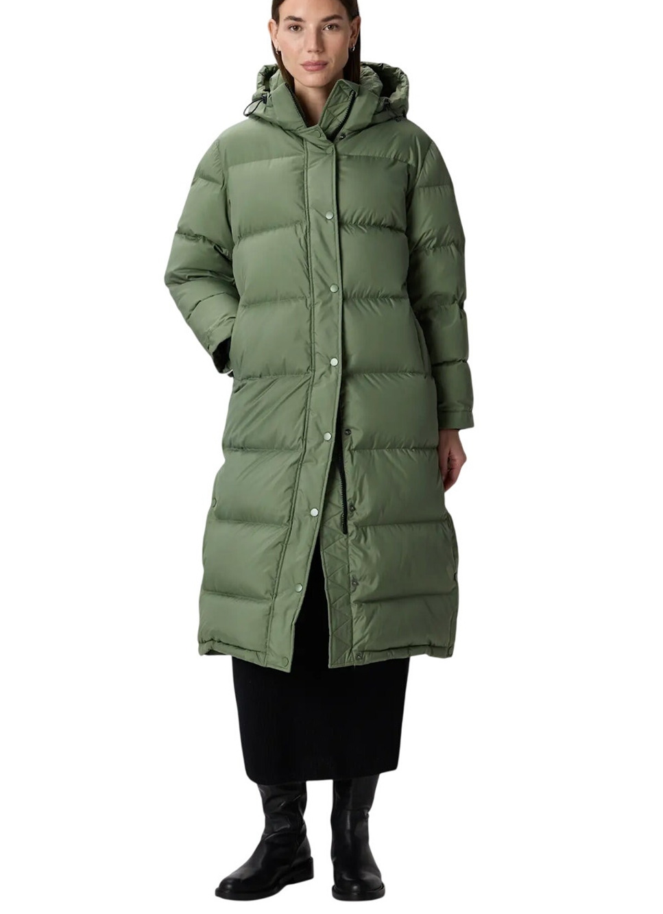 New Quince Women's XS Responsible Down Long Puffer Jacket Sea Spray Green $200